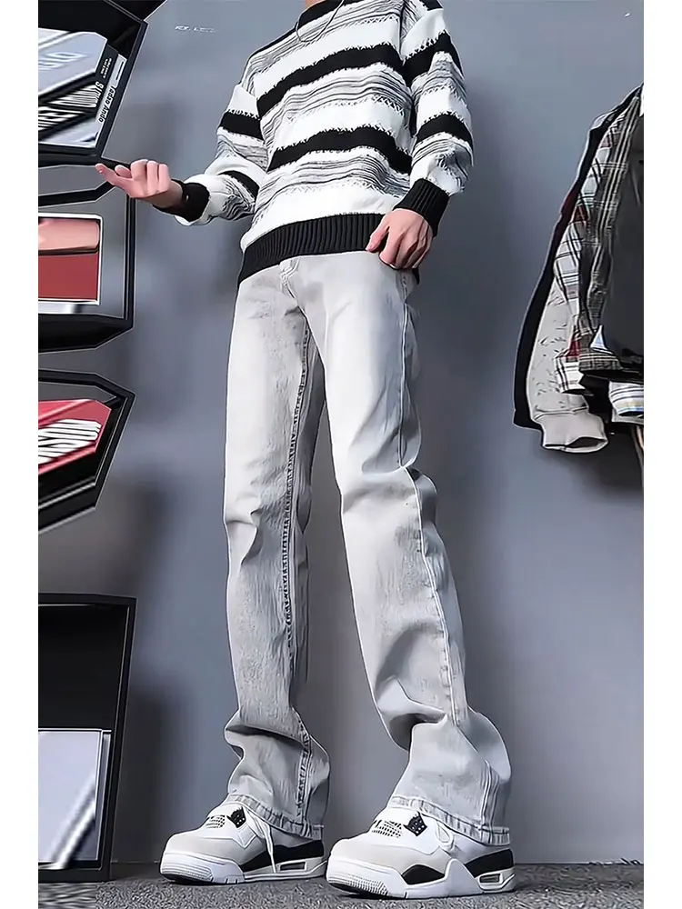 

Мужские джинсы Cleanfit с флисовой подкладкой, прямые, зауженные, осенне-зимние, в стиле High Street, утягивающие, с расклешением книзу