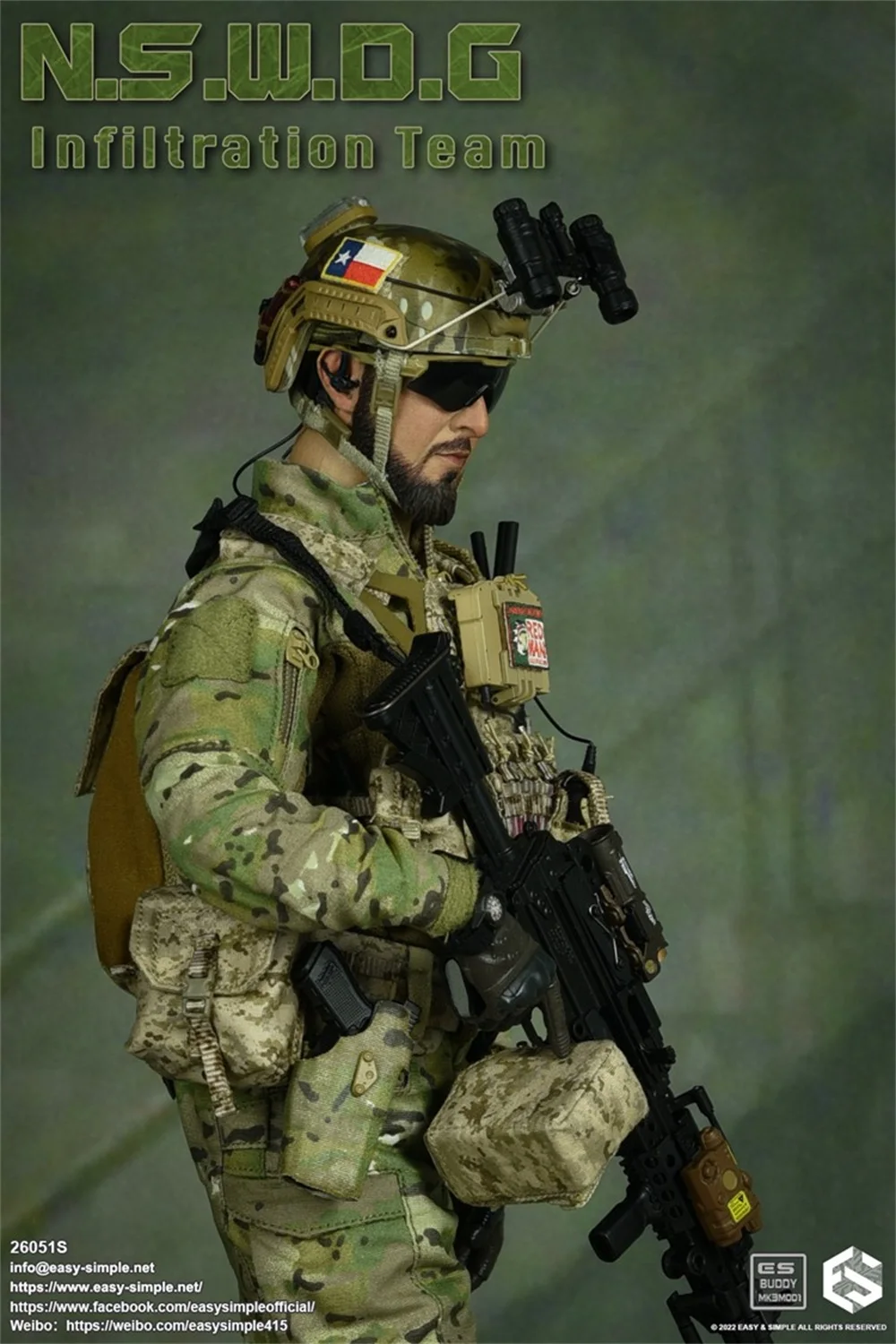 1/6 Eenvoudige En Eenvoudige Es 26051S N.s.w.d.g Infiltratie Team Red Man Militaire Tactische Helm Hoofd Set Model Fit 12''action figuur Diy