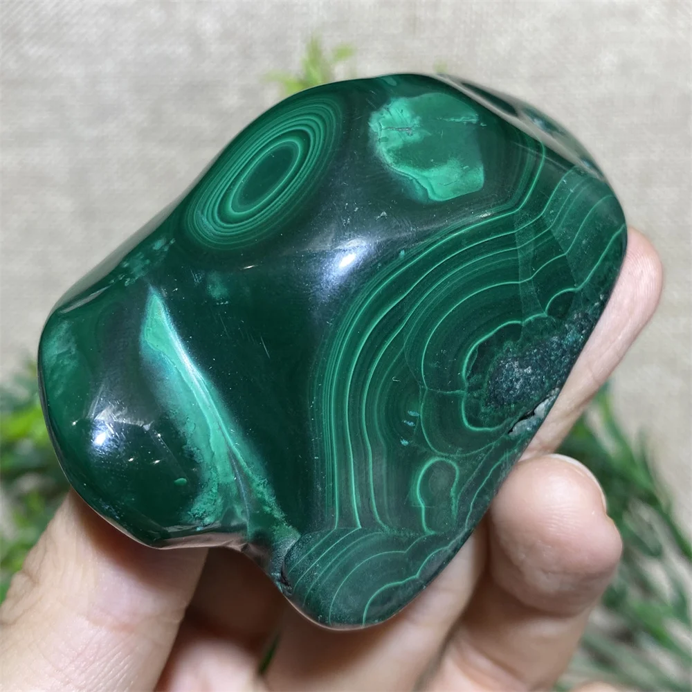 

Natural Crystal Green Malachite Free Form Meditation Gemstone Stripe Quality Stone Home Decoration Beauty Healing Reiki Mineral