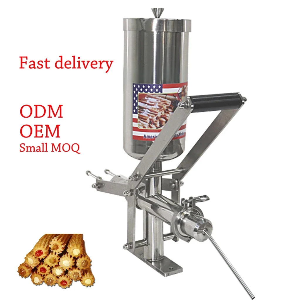 Bakery Commercial Stainless Steel Spanish Donuts Churro Filler Vertical Restaurant Kitchen Manual Tube Ice Cream Filling Machine