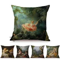 Famous Oil Painting Jean Honore Fragonard Swing Vintage Rococo Style Home Decor Sofa Throw Pillow Case Car Cushion Cover cojines