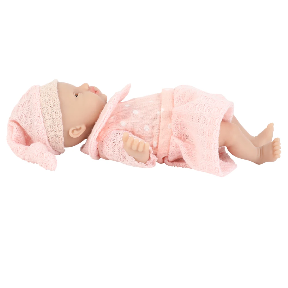 IVITA-Boneca Reborn Baby Girl Full Body, boneca macia realista, brinquedos realistas com olhos para as crianças, presente de Natal, 7"