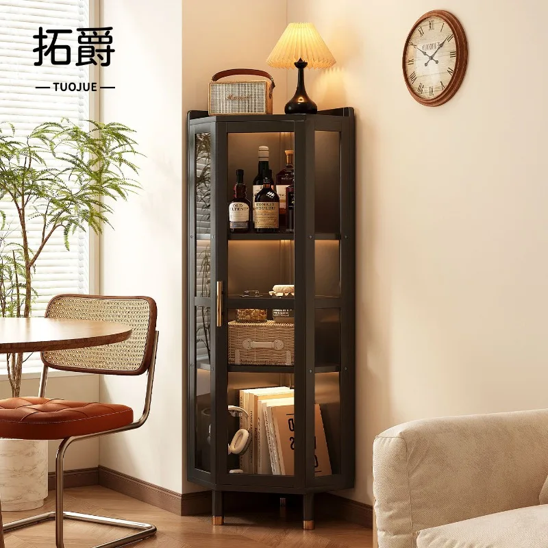 Corner rack household living room 2026 new corner cabinet floor-to-ceiling advanced dustproof triangle display cabinet wine cabi