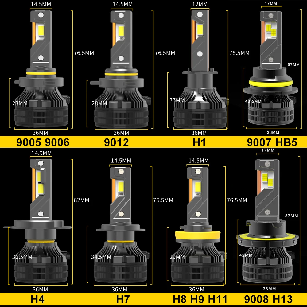 BMTXMS 2 قطعة 48000LM عالية الطاقة H8 H11 LED رئيس ضوء CANBUS H4 H13 9007 9012 HIR2 9005 HB3 9006 HB4 LED المصباح لمبة مصباح سيارة #6