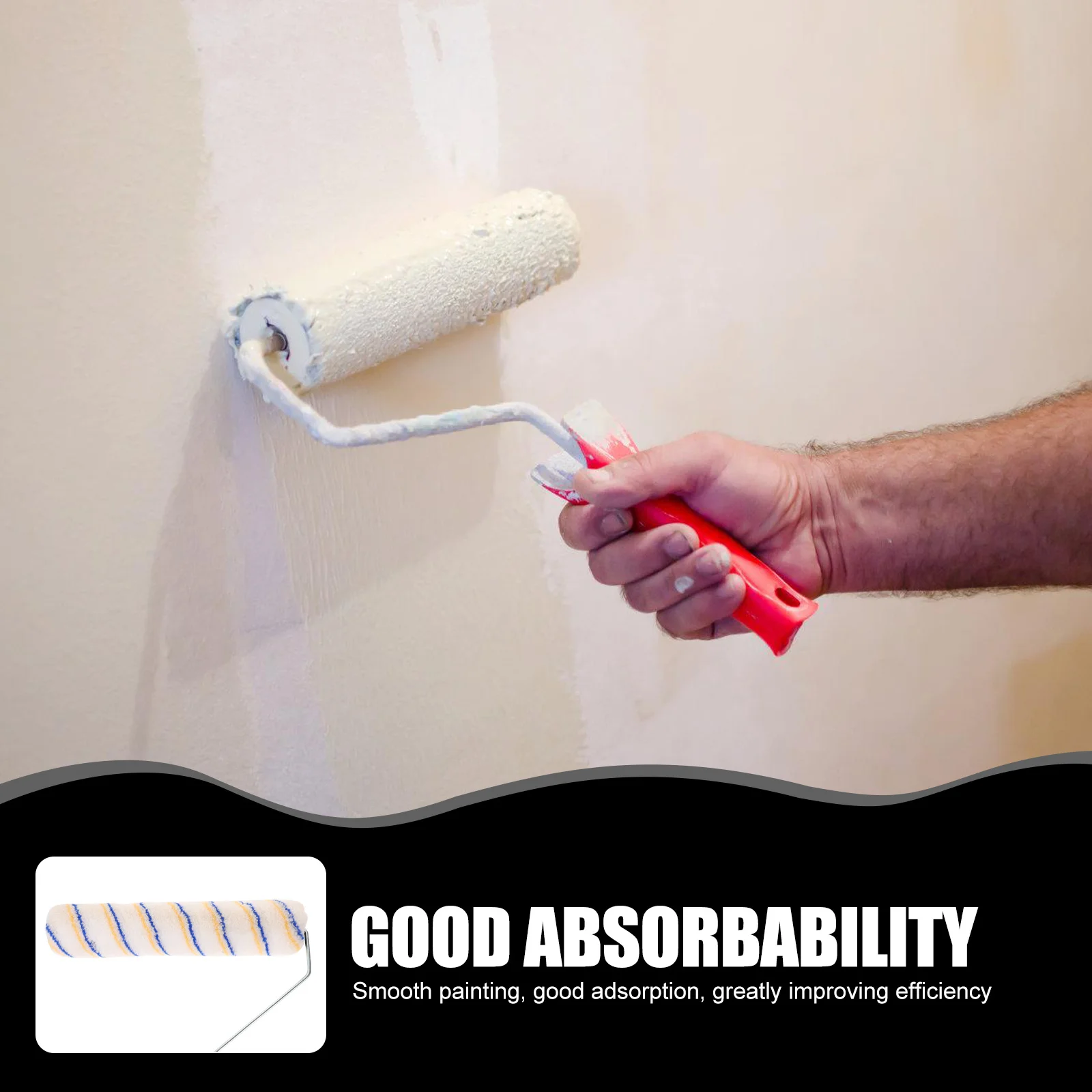 2 قطعة 300 مللي متر النفط فرشاة دوارة للرسم يده طلاء جدران أداة عالية الجودة السلس إنهاء الأسطوانة فرشاة الطلاء جدار أدوات الرسم على الحائط #5