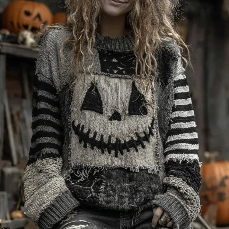 

Halloween Hot 3D Digital Printed Women's Round Neck Loose Sweater with Soft Touch, Hoodie, Casual and Fashionable