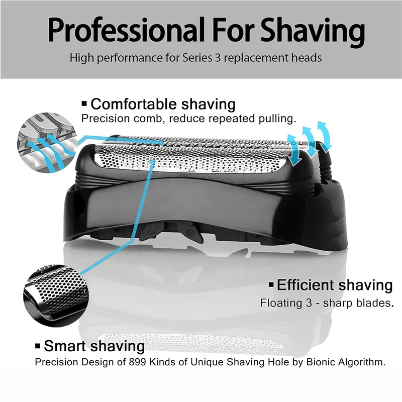 2Packs 32B 32S Shaver Replacement Head for Braun Series 3 3000s 3010s 3020s 3030s 300s 301s 310s 320s 330s 340s Electric Shaver