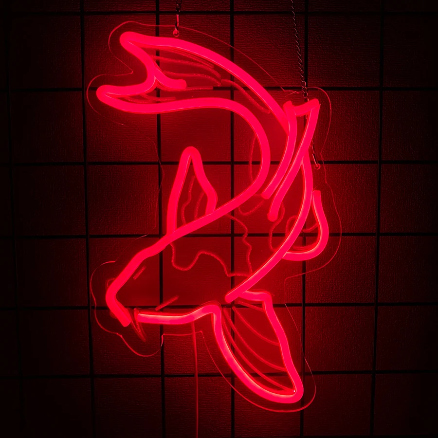 Fish Led Neon Sign, Lucky Koi  - огляд і ціна Fishing Equipment Gifts