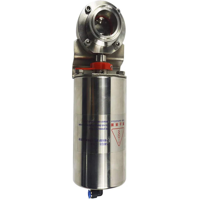 1.5 "Vlinderklep Sanitaire Tri Clamp Pneumatische Actuator Enkelwerkende Vlinderklep Roestvrij Staal voor Vloeistof