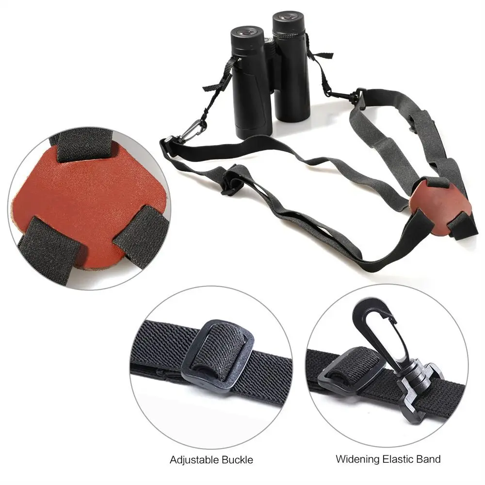 Universal Leather Optics Binocular Strap Webbing X-shaped Binocular Harness Strap Binocular Carrier Quick Release Rangefinder