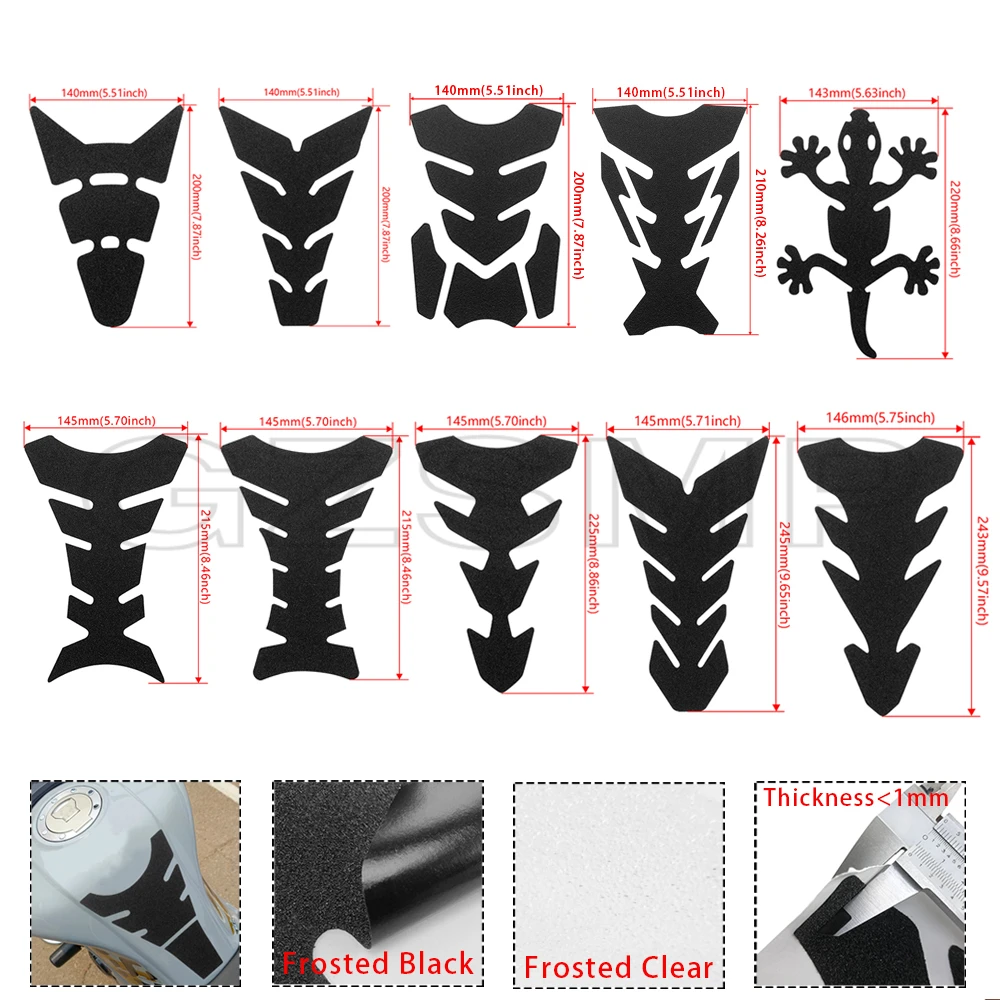

Motorcycle Tank Pad Protector Frosted Black Sticker fit For Yamaha Honda Suzuki BMW