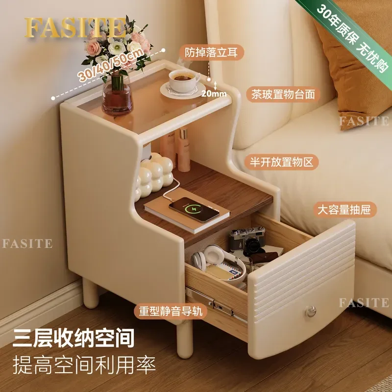 For Kids Cartoon Bedside Cabinet Solid Wood Creative Locker Childrens Nightstand Small Apartment Bedroom Furniture Storage