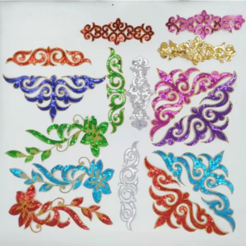 2PCS Sequin cartoon embroidery pattern DIY cloth patch hot melt adhesive ironing clothing accessories patch patches for clothing