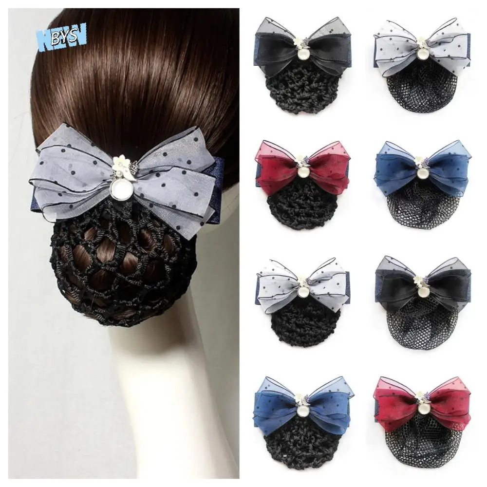 

Ballet Dancing Hairnet Korean Bun Snood Satin Barrette Styling Scrunchie Pack Detachable Bow Hair Bun Hair Clip Ponytail Clip