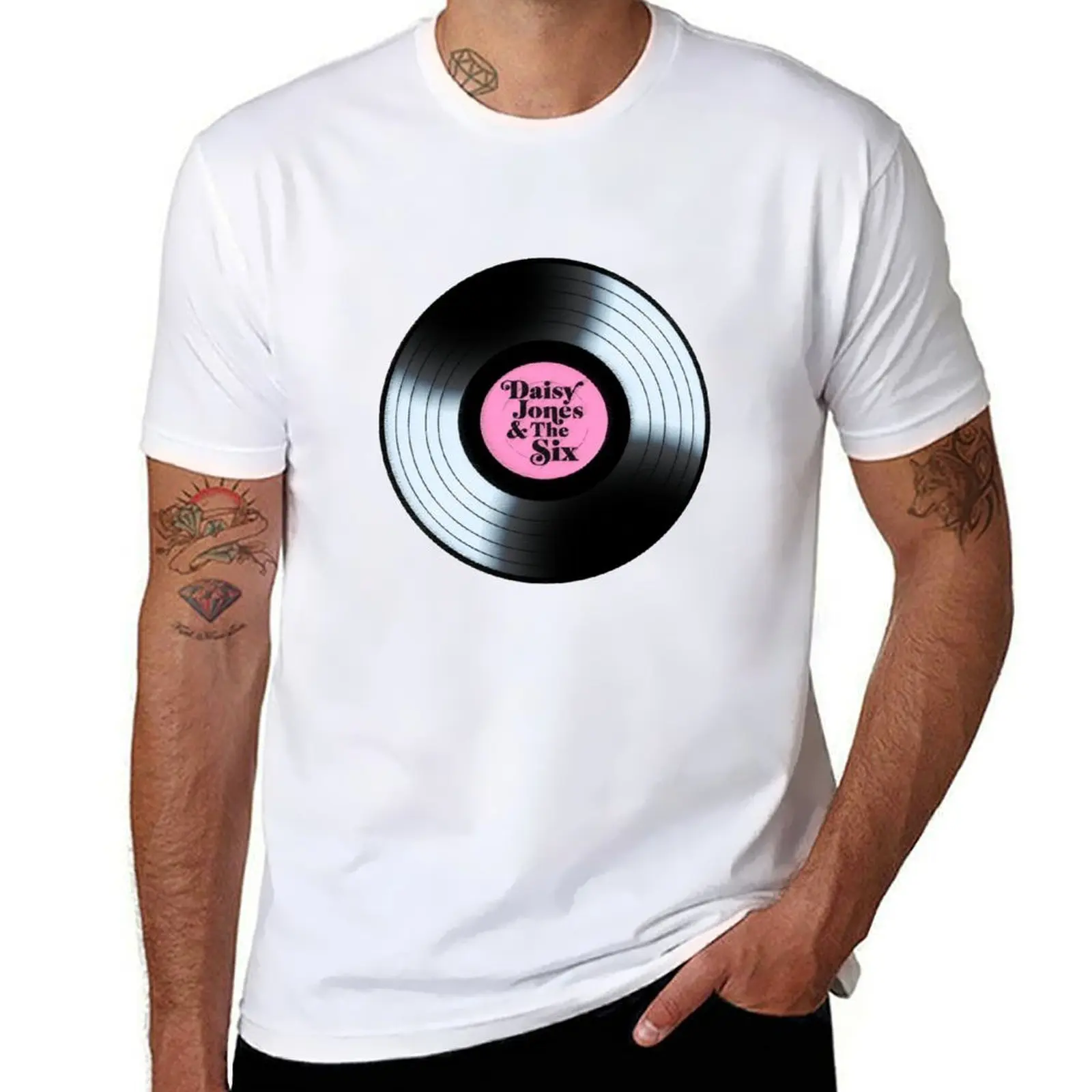 

Daisy Jones and The Six Black Retro Vinyl Disc T-Shirt man t shirt cotton high quality man t shirt designer T-Shirt