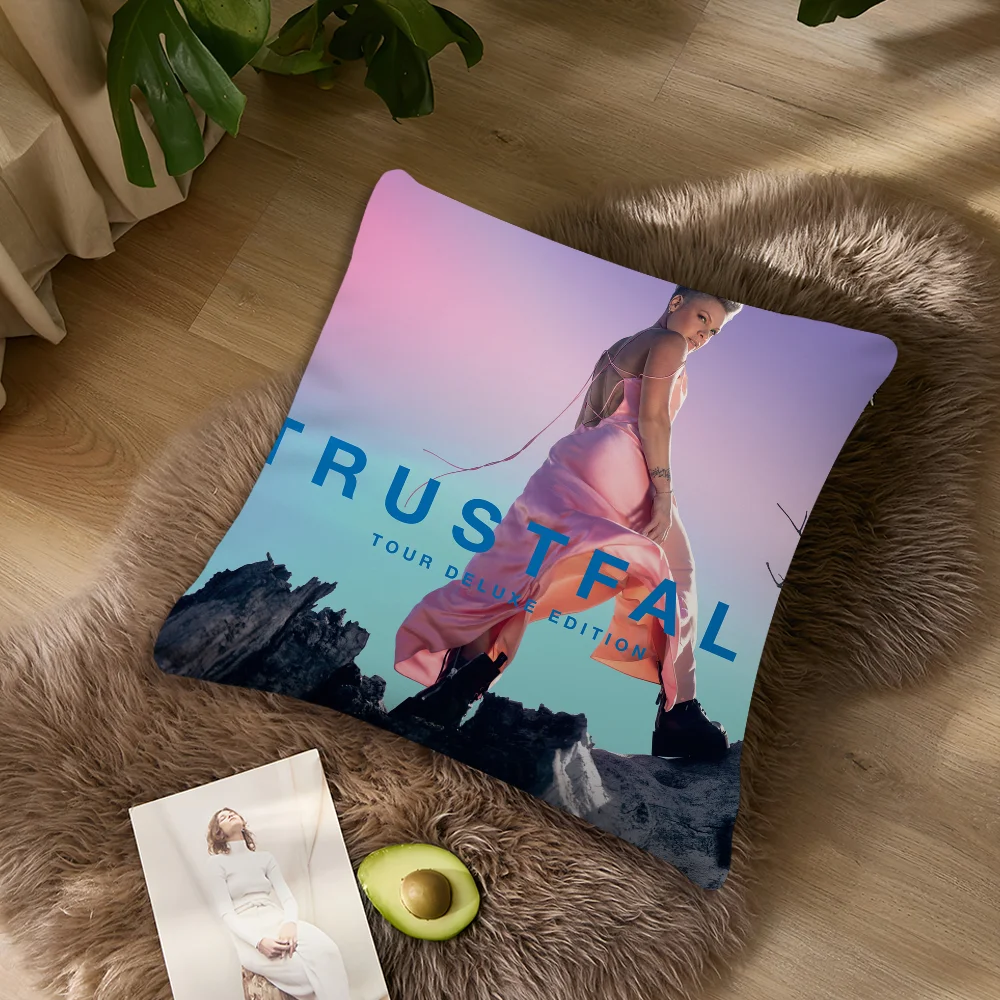 Classic Singer Pink Trustfall P!nk Pillow Case Sofa Living Room Bedroom Headboard Backrest Cushion Square Cushion Nap Time