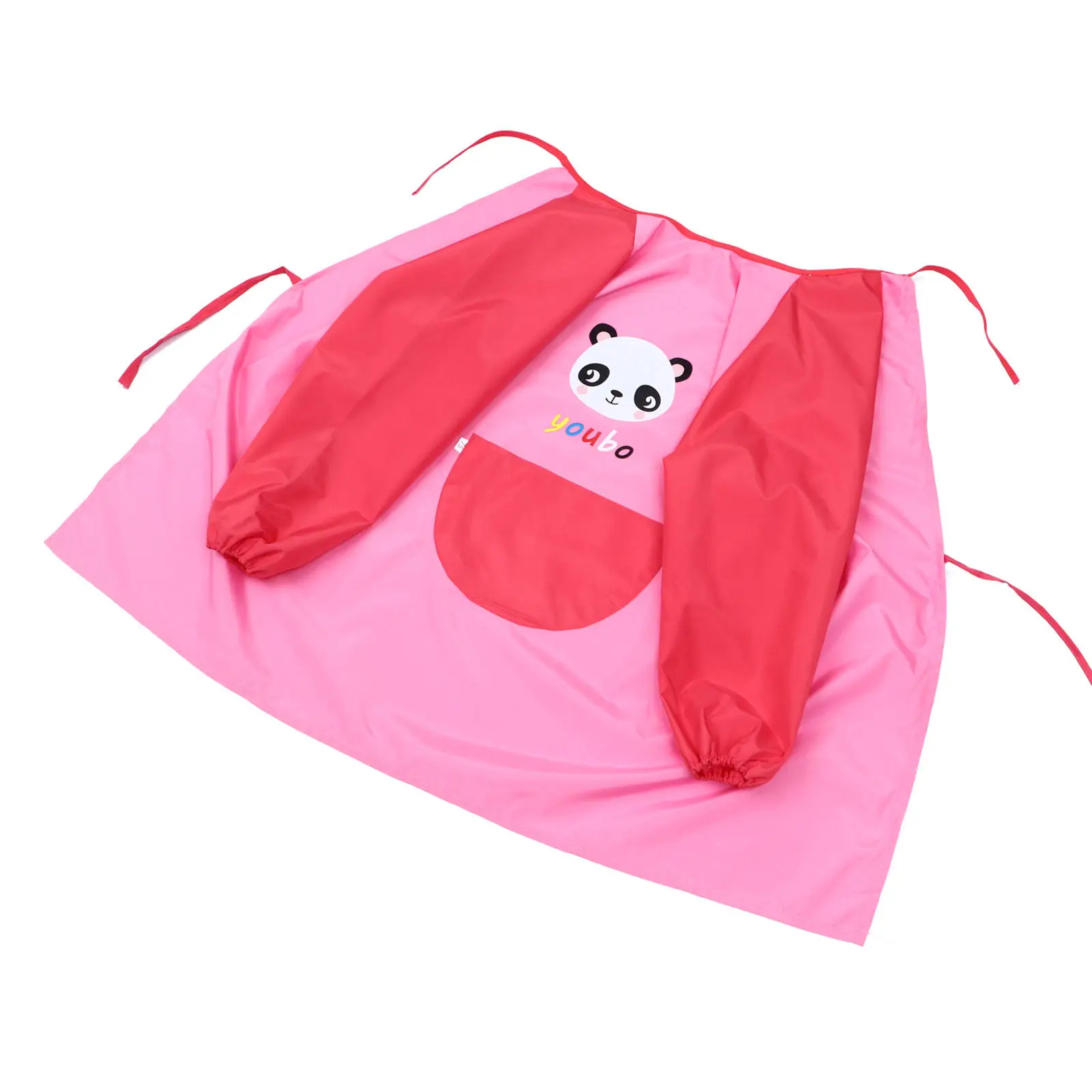 

1pc Waterproof Baby Feeding Bib Cartoon Apron For Children High Density Woven Adjustable Band Storage Pocket Dining Safety