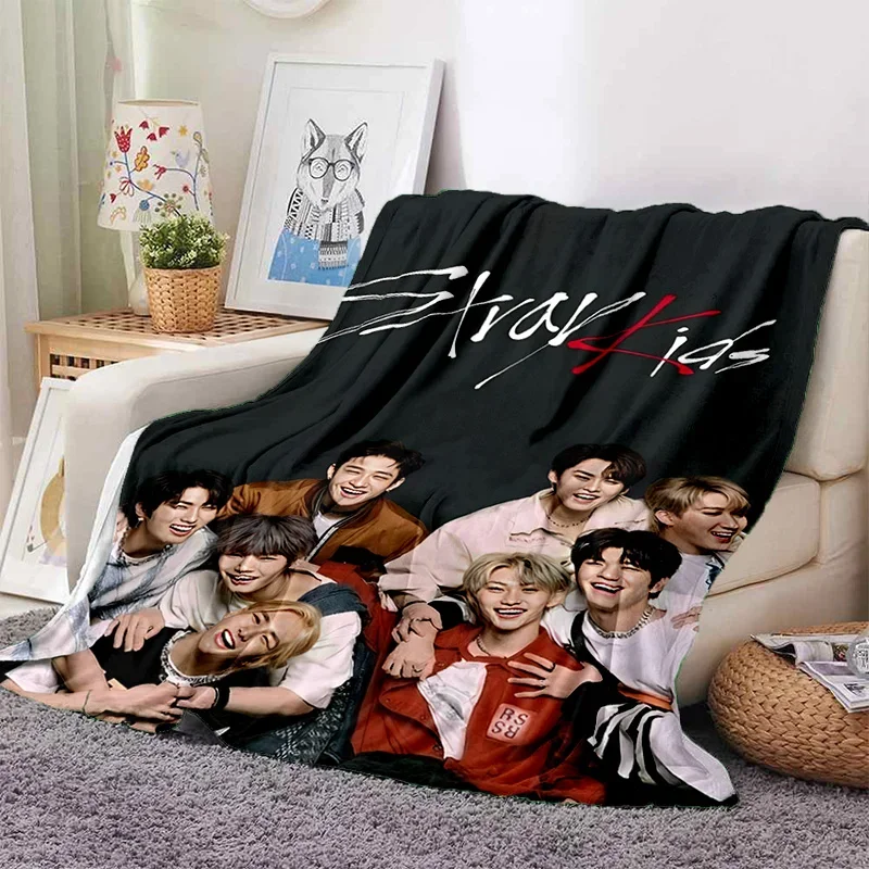 Corea Kpop Stray Kids 3D Singer morbida coperta di flanella per letti camera da letto divano Picnic, coperta per copertura all\'aperto regalo per il