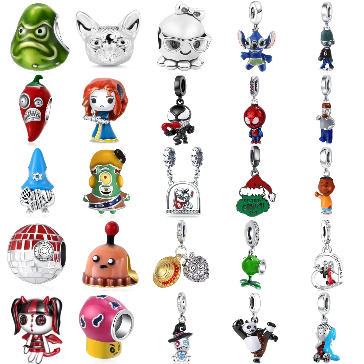 

925 Silver Miniso Disney Kung Fu Panda Zombie Chili Pepper Fashion Pendant Suitable For Original Bracelet DIY Exquisite Jewelry