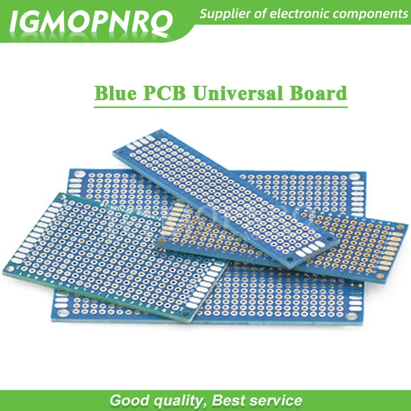 Placa de pruebas Universal de doble cara, 1 piezas, PCB azul, 2x8cm, 3x7cm, 4x6cm, 5x7cm, 7x9cm, 2,54mm