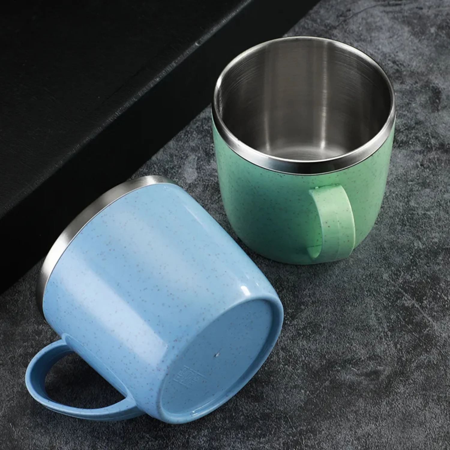 201-300ML Stainless Steel Coffee Cups Double Layer Anti-scalding Milk Mug Tea Drinks Water Cup   Office Children Milk Cup