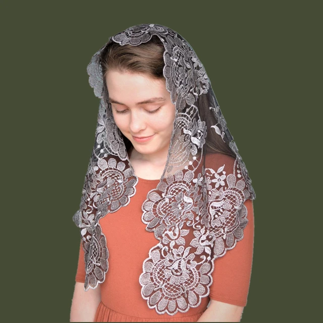 Spanish Lace Mantilla Catholic Veil Church Mantilla Head Covering Lace Veil