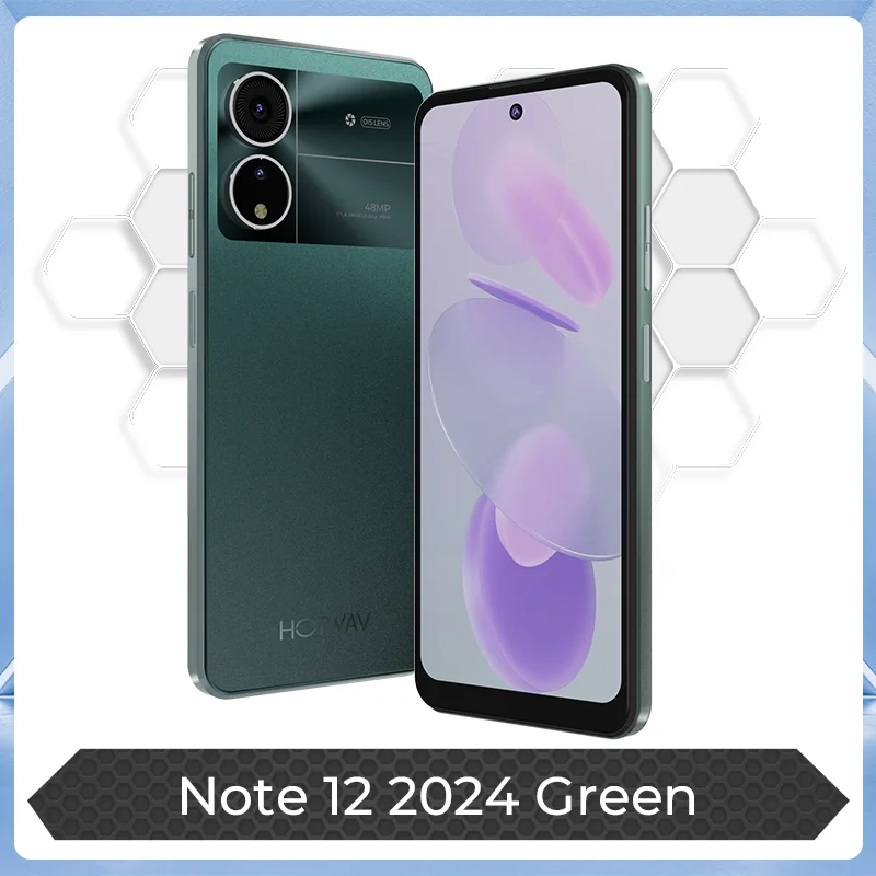 HOTWAV Note 12 2024 6.8 ''HD + Smartphone Android 14 OS 6 GB 128 GB Mobiele telefoon 48 MP + 16 MP Camera 5160 mAh Octa-core Cellpone