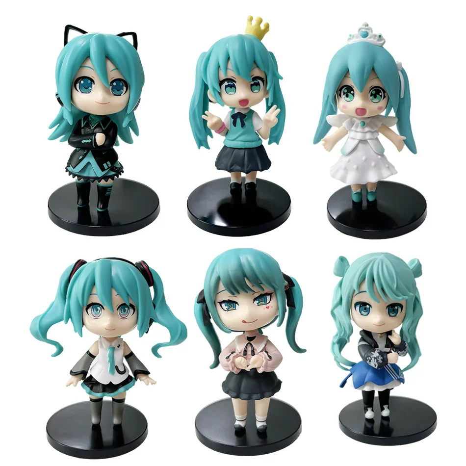 1/6PCS Hatsune Miku Q Edition Series Handmade  Children's Toys Birthday Halloween Christmas Gift Desktop Decoration