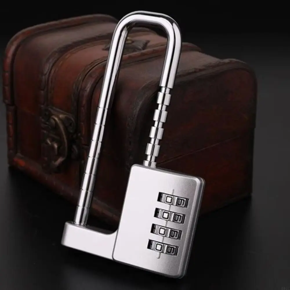 

Portable Adjustable Lengthened U-shaped Lock 4Digit Security Password Lock Head Mechanical Changeable Code Lock File Cabinet