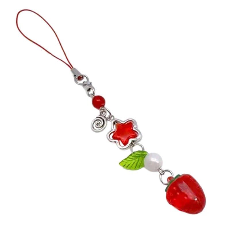 Sweet Strawberry Bag Charm Bag Pendant Strawberry Phone Pendant Fashionable Bag Accessory Perfect for Everyday Use