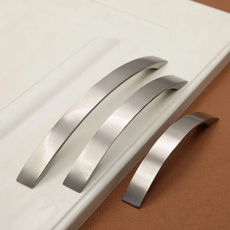 Modern Minimalist Furniture Clothing Cabinets Drawers Aluminum Alloy Double Hole Brushed Dark Invisible Door Handle Handles
