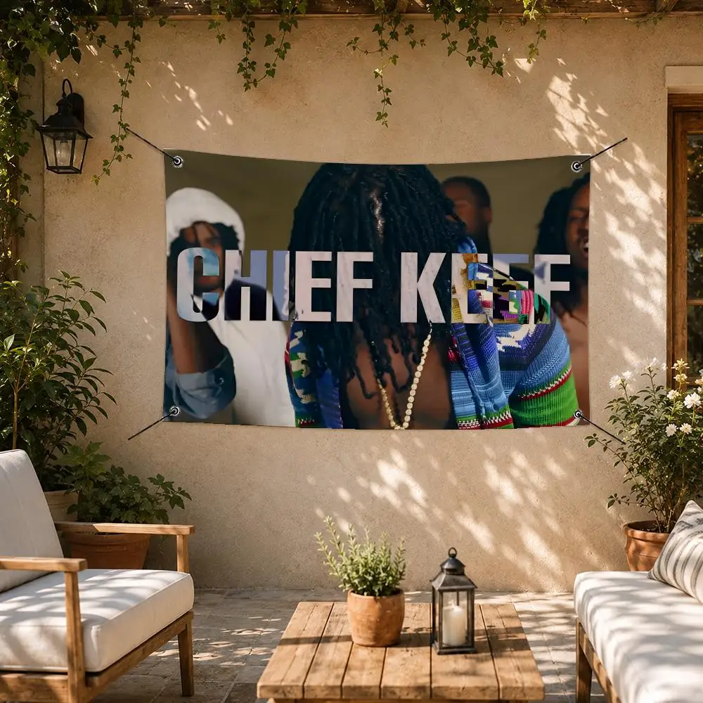 Rap Star Chief Keef Flags Room Bedroom Home Outdoor Wall Hanging Concert Printed Background Decoration Art Banne