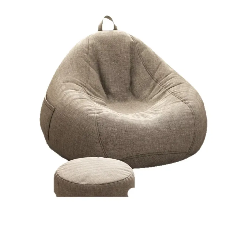 Lazy Sofa Bean Bag Single-Person Multifunctional Reclining Fabric High-Density Sponge Modern Living Room & Bathroom