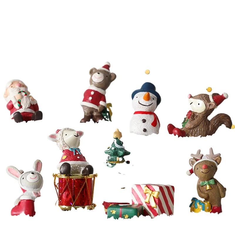 Christmas decorations, cute animals, small ornaments, creative room, clothing store decoration, holiday gifts