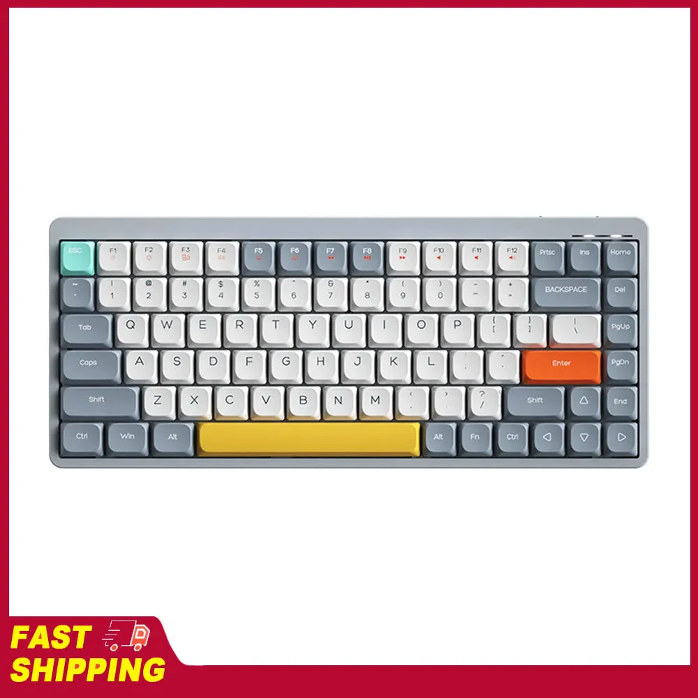 iBlancod 84 Keys Wireless Mechanical Keyboard 2.4G+BT5.0+Type-C 75% Low Profile Layout Keyboards for Tablet Laptop Smartphone