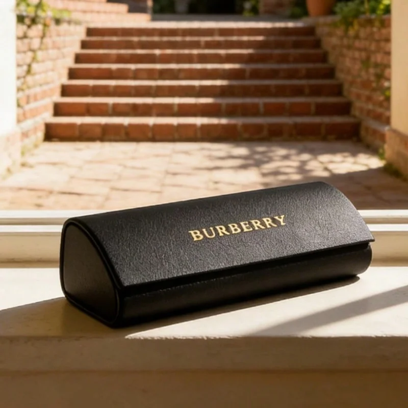 BURBERRY Luxury Leather Glasses Case Hard Shell Fashion Protective Eyewear Storage Box Women Fashion Accessories Gift For Her