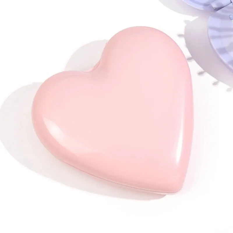 Mini Pocket Mirror Folding Comb Girl Women Portable Heart Pocket Small Travel Massage Hair Brush with Mirror Styling Accessories