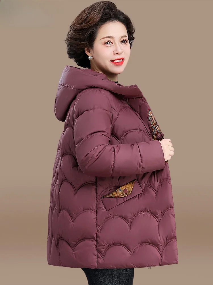 

Новая китайская женская куртка большого размера из хлопка с наполнителем, осенне-зимнее пальто в этническом стиле, модное, свободного кроя, из смесового полиэстера