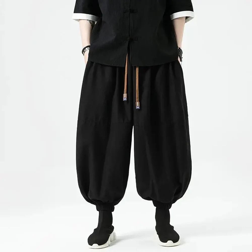 Men's Harem Pants Loose Fit Japanese Style Jogger Wide Leg Casual Streetwear Trousers 2026 New