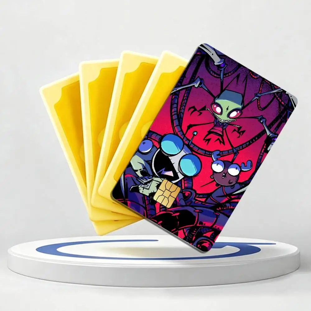 Gir-Bot Cartoon I-Invader Zim-m Card Stickers for Bank Access Protective Waterproof Film Cover Sticker Gift