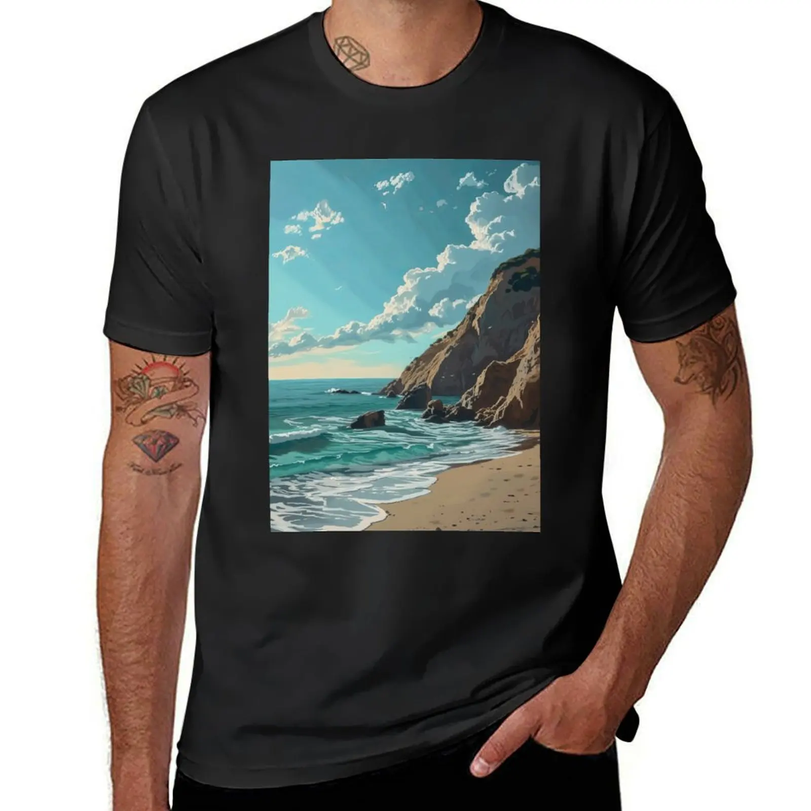 Coastal Serenity at Big Sur T-Shirt sweat kawaii clothes clothes for men