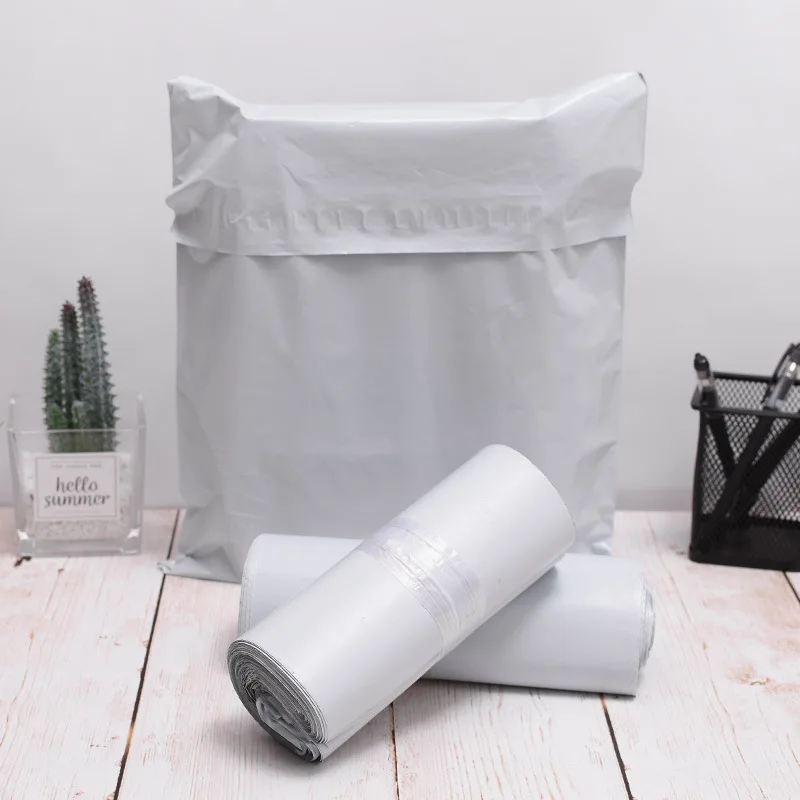 10 Pcs White Self Adhesive Shipping Poly Mailers Waterproof Tear Resistant Courier Packaging Bags for Online Shop Goods Delivery