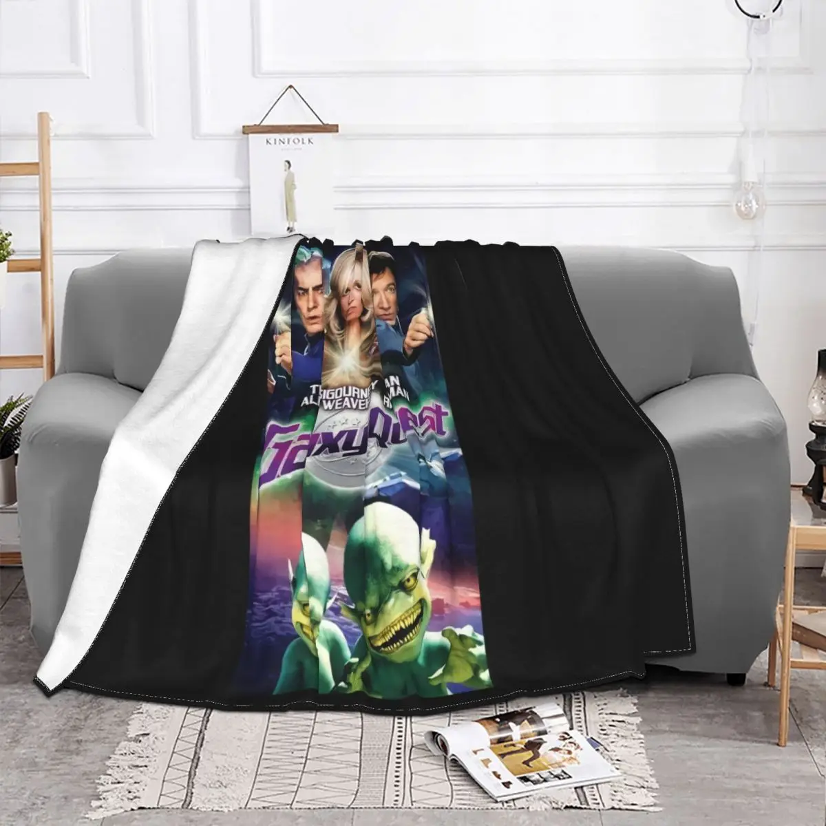 Galaxy Quest 4K Bluray Dvd Cover Poster Small Medium Large Or Xl Slim Fit Cotton Throw Blanket