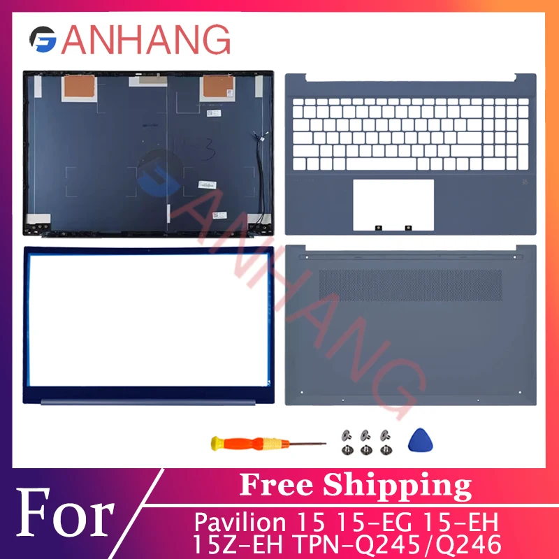 

New For Pavilion 15 15-EG 15-EH 15Z-EH TPN-Q245/Q246 LCD Back Cover/Front Bezel/Palmrest/Bottom Case/Hinges Silver/Blue/Gold