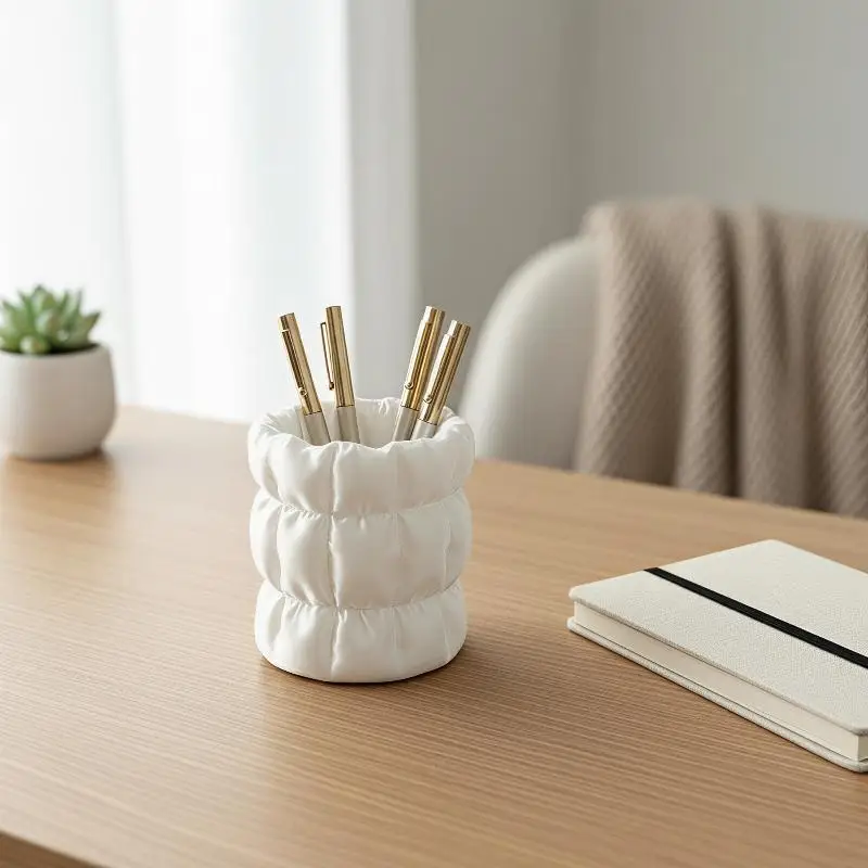 Makeup Brush Storage Holder Premium Elegant Large Capacity Cosmetic Tool Rack for Home Vanity Desktop Organization view 4