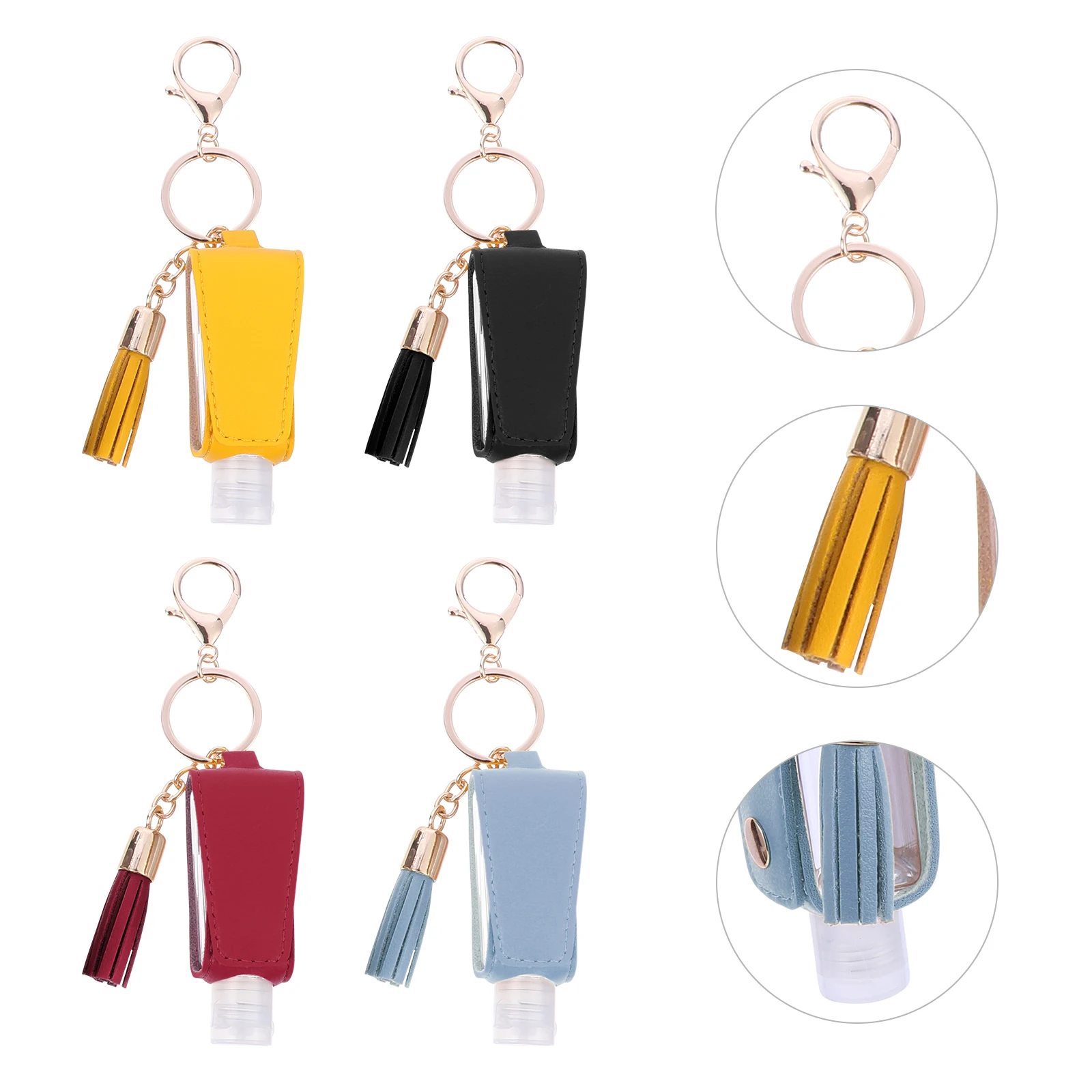 

4PCS Transparent PU Travel Bottles Durable Liquid Container for H Soap Bath Oil Shampoo Facial Cleanser Sealed No Leakage