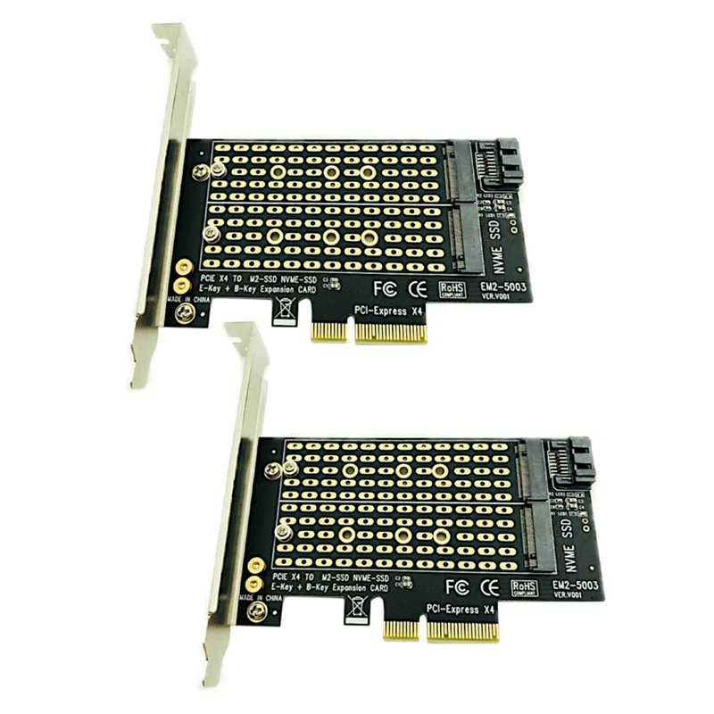 

2X Pcie To M2/M.2 Adapter M.2 Ngff To Desktop Pcie X4 X8 X16 Nvme Sata Dual Ssd Pci Express Adapter Card