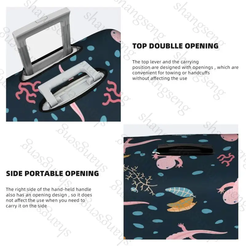 حقيبة حماية لحقيبة السفر اللطيفة على شكل حيوان Axolotl، غطاء حماية مرن، غطاء أمتعة قابل للغسل، 18-32 بوصة