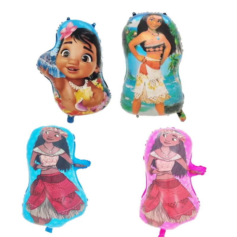 50pcs Moana Balloons Cute Princess Aluminum Foil Balloons Birthday Party Decorations Air Globos Supplies Kids Toys