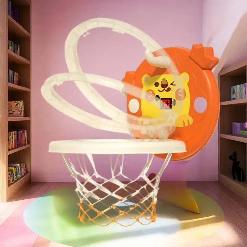 Divertente giocattolo sportivo per bambini con tavola da basket con animali dei cartoni animati; Mini cerchio e palla inclusi